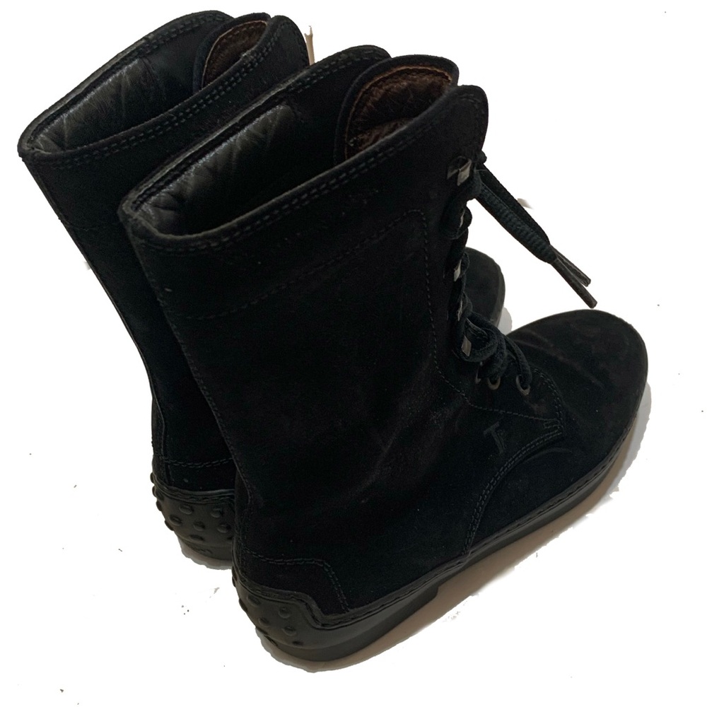 tod's Women’s suede Black Lace-Up Boots